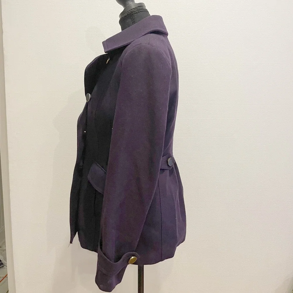 Express Royal Purple Double Breasted Wool Blend Peacoat‎ Jacket Size S